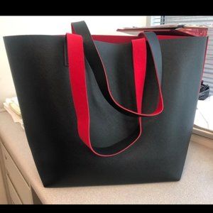 New! Women's Black Handbag Purse With Red Inside